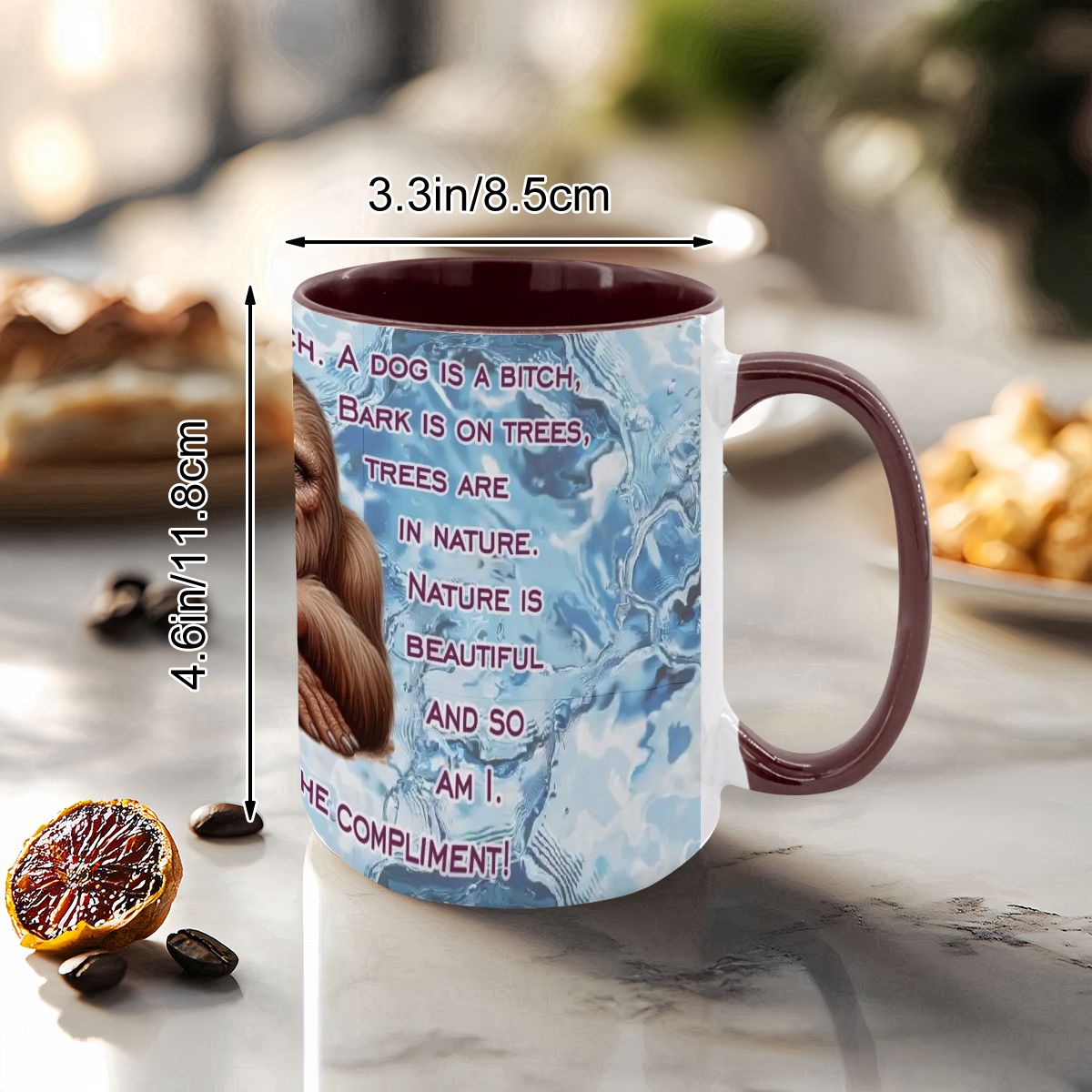 Sarcastic Sasquatch "You call me a bitch..", Large 15 Ounce Colorful Mugs – Made In USA