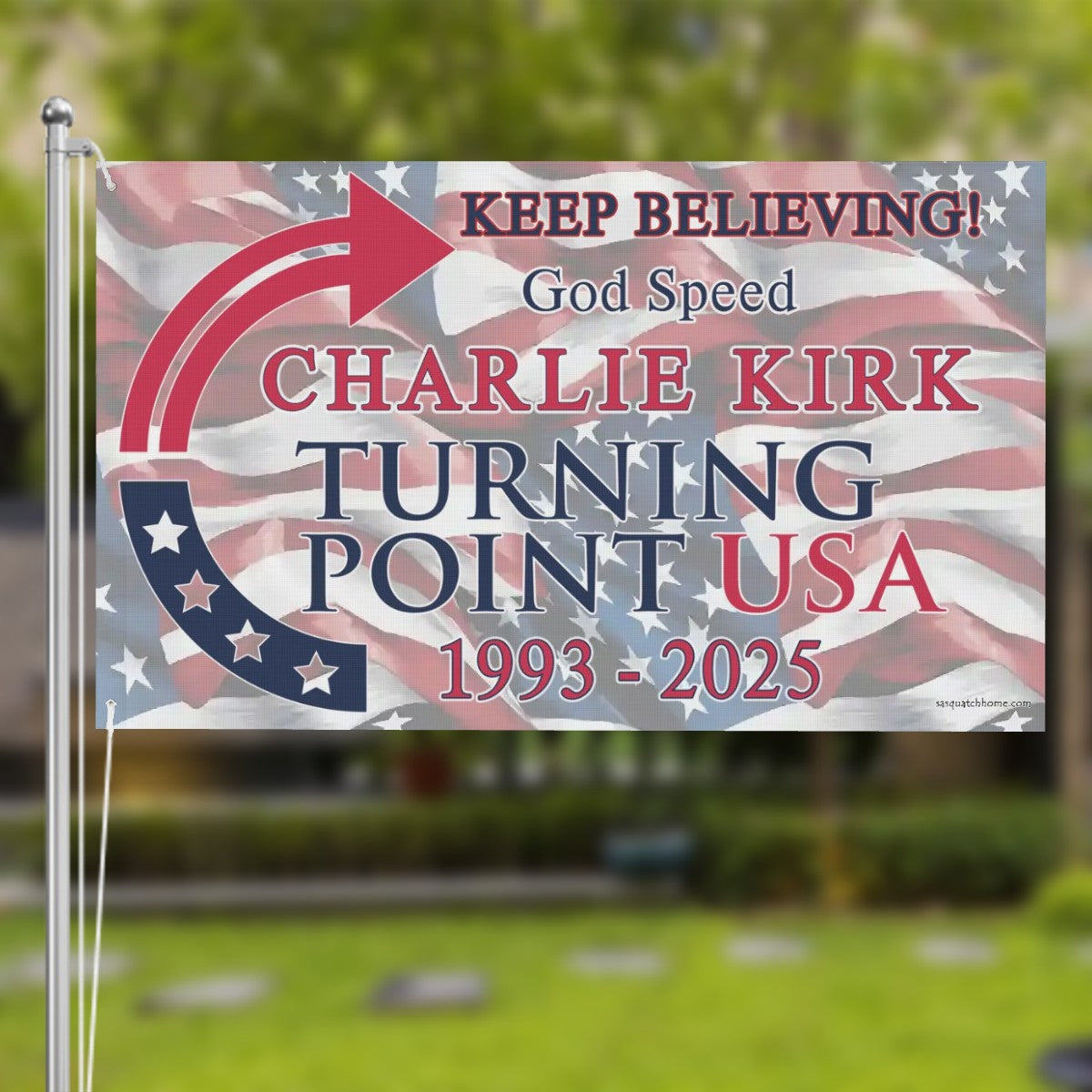 Charlie Kirk Memorial Flag, 3x5' Three-Layer Outdoor Double Sided Flag