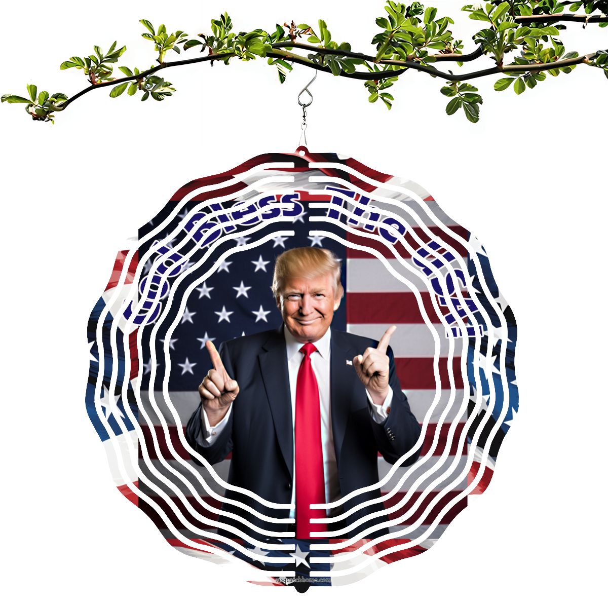 Donald Trump, US Made Hanging Metal 3D Wind Spinner, Ornament - MADE IN USA