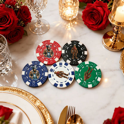 Cowboy Sasquatch 10 Piece Poker Chips Set