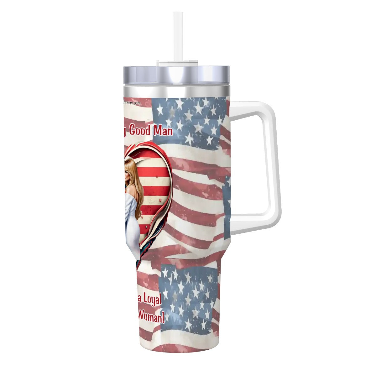 Trump "Love" Themed 40 oz Travel Coffee Mug with a Straw