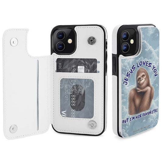 iPhone 12 Series cell phone, mobile phone flip case wallet- "Jesus Loves You..."