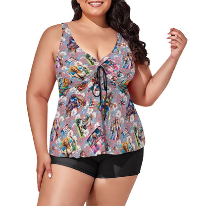 6 Fairy Designs, Plus Size Women Bikini, Tankini Suit