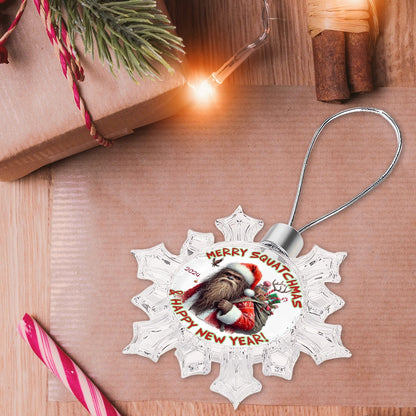 2024 Bigfoot Sasquatch Christmas Snowflake Decorations "Merry Squatchmas"