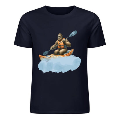 Bigfoot - Sasquatch Kayaking Short Sleeve Cotton T-Shirt