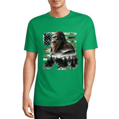 Bigfoot - Sasquatch Scenery Short Sleeve Cotton T-Shirt