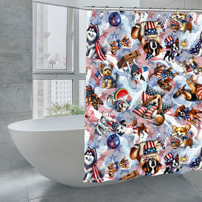 8 Patriot Designs, Animals, Waterproof Polyester Shower Curtain – Made in the USA – 70.8x70.8”