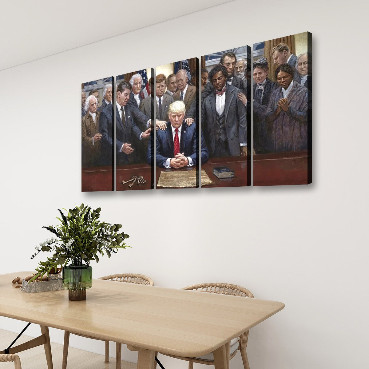 Donald Trump inauguration Past Presidents, 5 Panels Canvas Prints Wall Art