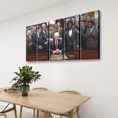 Donald Trump inauguration Past Presidents, 5 Panels Canvas Prints Wall Art