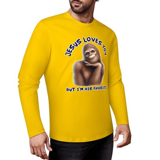 Bigfoot - Sasquatch "Jesus loves you..", Cotton Unisex Long Sleeve T-shirt