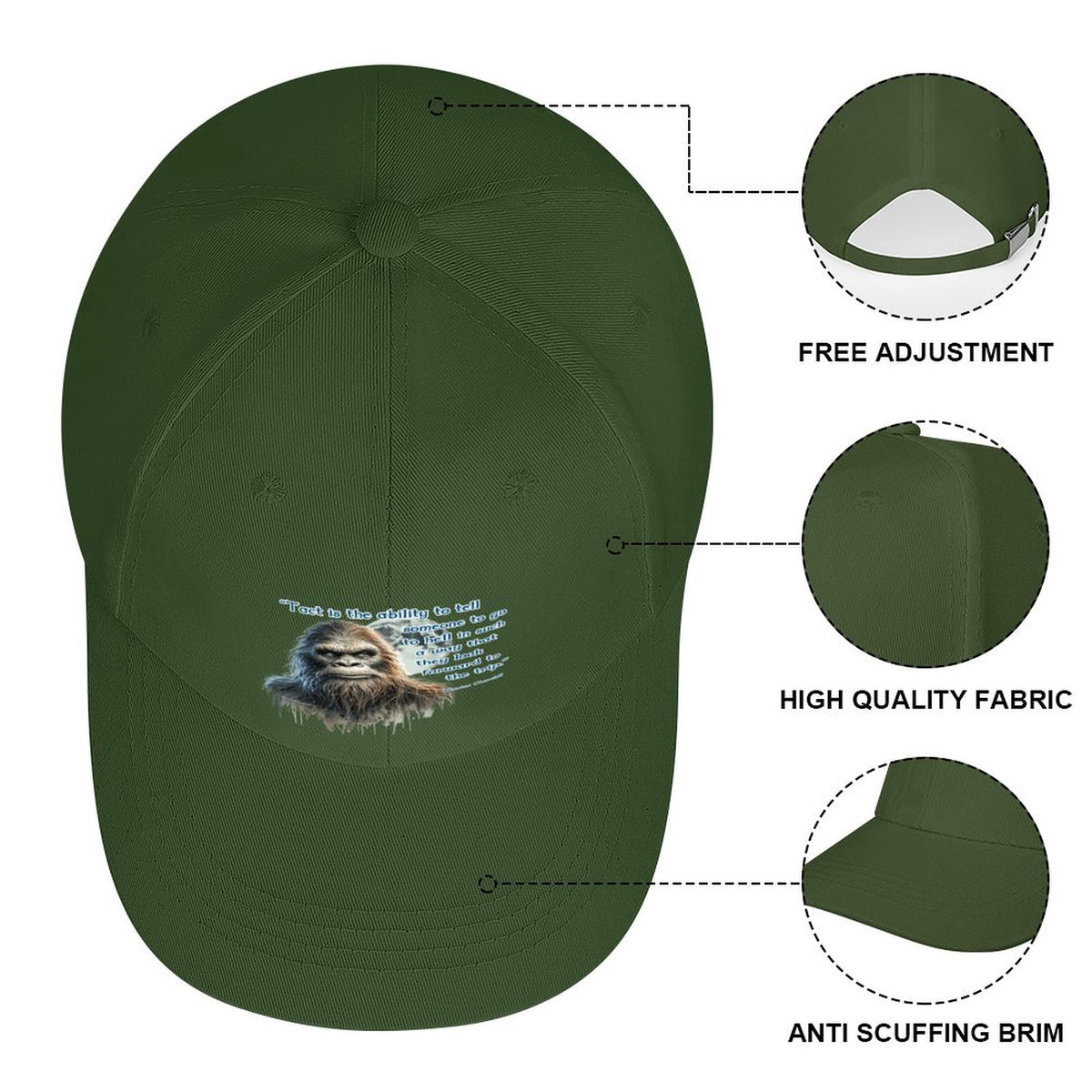 Bigfoot, Sasquatch “Tact..", Baseball Cap – 8 Colors