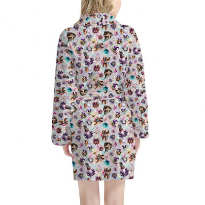 20 Bigfoot Sasquatch Designs, Women’s Bath Robe 33.5” Long