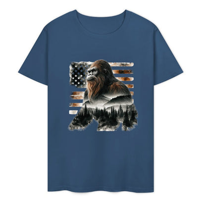 Bigfoot - Sasquatch Scenery Cotton Unisex Long Sleeve T-shirt