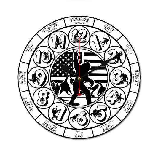 Bigfoot / Sasquatch Themed Wooden Wall Clock- Made in USA