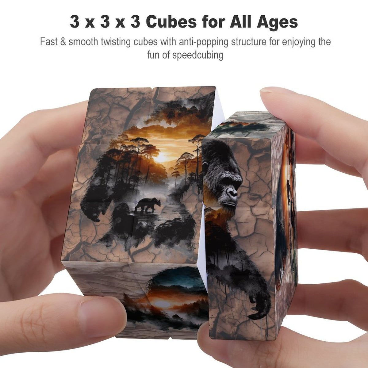 Bigfoot Sasquatch 3x3 Magic Cube