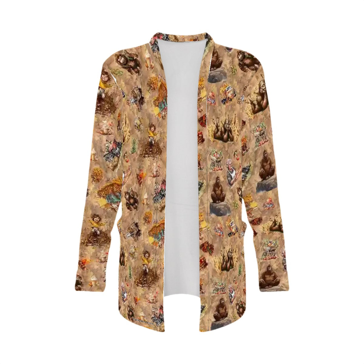 21 Bigfoot Sasquatch Designs, Women’s long sleeved cardigan, sweater vest
