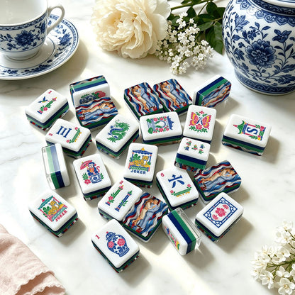 Donald and Melania Trump Chinoiserie Chic American Mahjong Tiles
