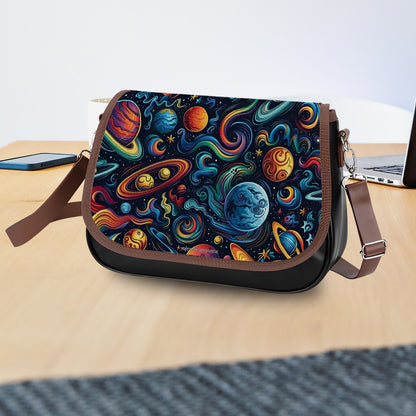 12 Galaxy / Outer Space Designs, Leather Shoulder Bag / Purse