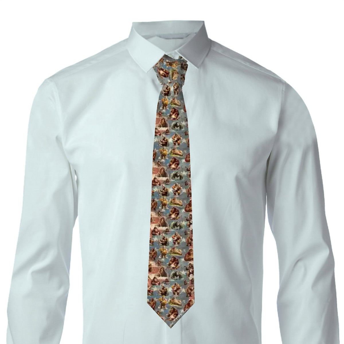 Bigfoot, Sasquatch, 20 Designs Silky Polyester Dapper Neck Tie