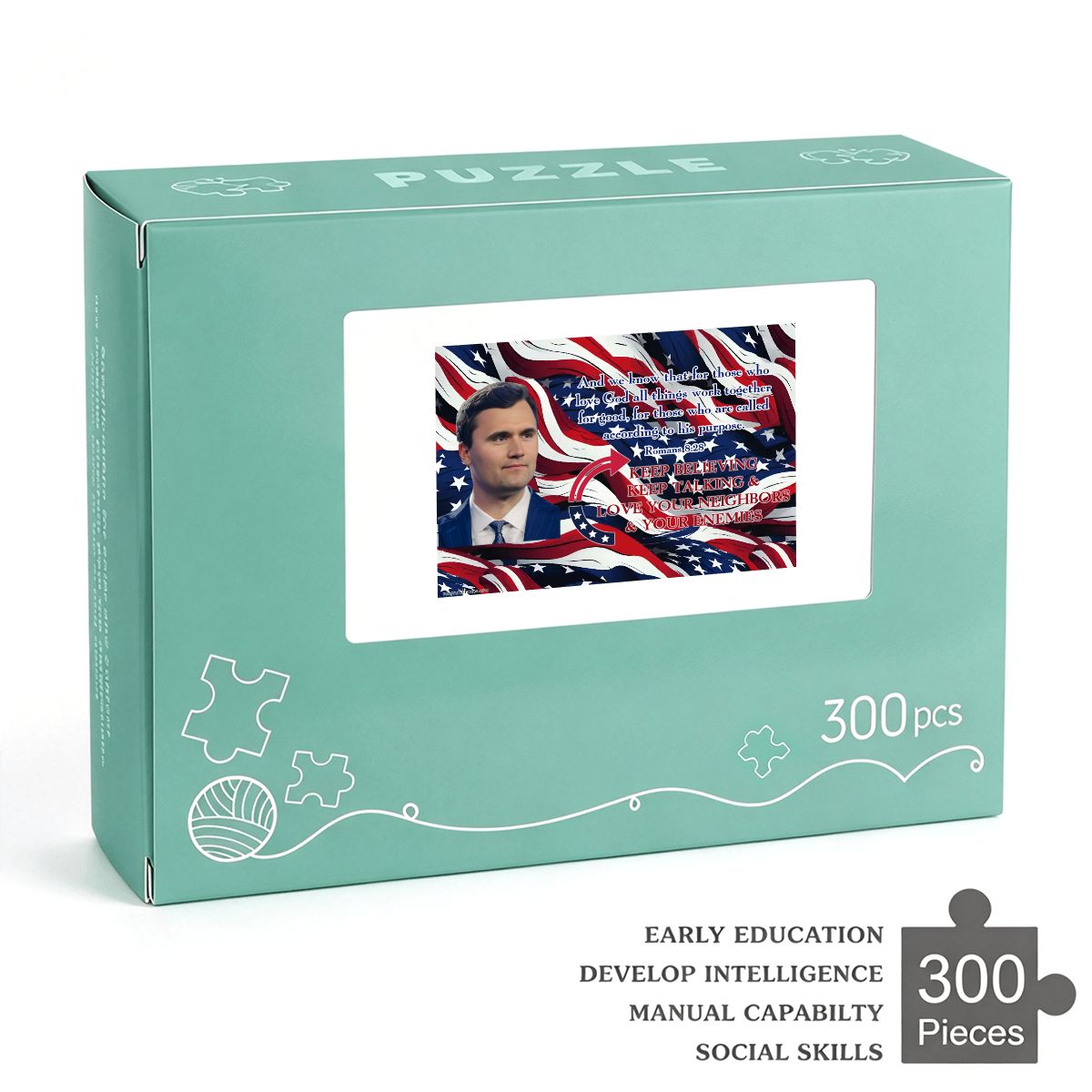Charlie Kirk 300pcs Horizontal Wooden Jigsaw Puzzles