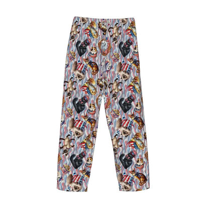 8 Patriotic Designs, Men’s Polyester, Drawstring, Pajama Pants