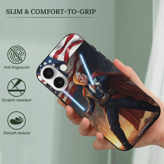 Donald Trump Light Saber, iPhone 17 TPU Black Phone Case