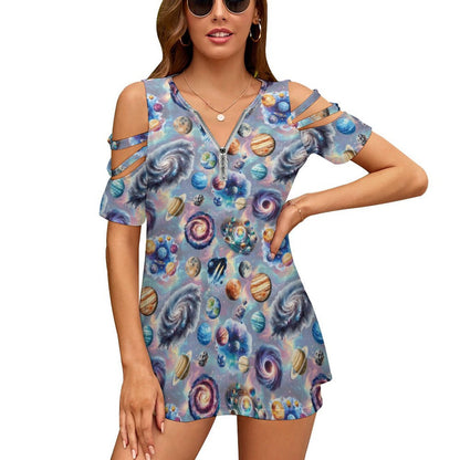 20 Awesome Misc Designs, Women's Zipper T-Shirts