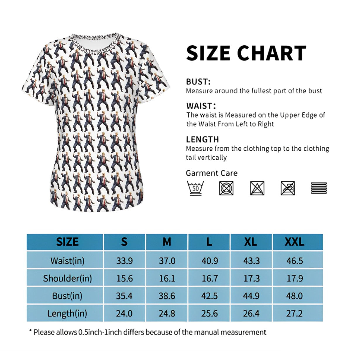 Donald Trump, MAGA, Designs (15) Women’s Polyester Short Sleeve T-Shirt