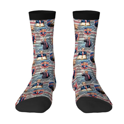 Donald Trump, MAGA, 19 Designs - Polyester Crew Socks, MAGA Socks, Patriotic Socks, Ankle Socks