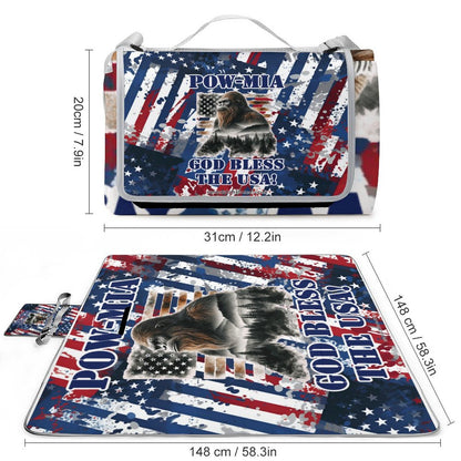 Foldable Zipper Picnic Mat- Blanket 58”x58” w/ Carry Straps