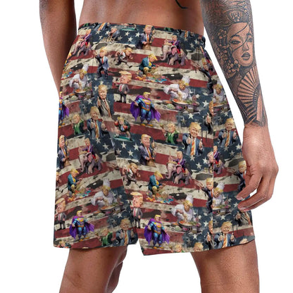 10 Donald Trump Designs, Men’s Polyester, pocketed, pajama Shorts