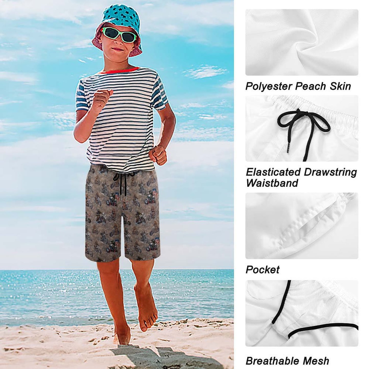 20 Bigfoot, Sasquatch Designs! - Children’s Beach Pants, Swim Shorts