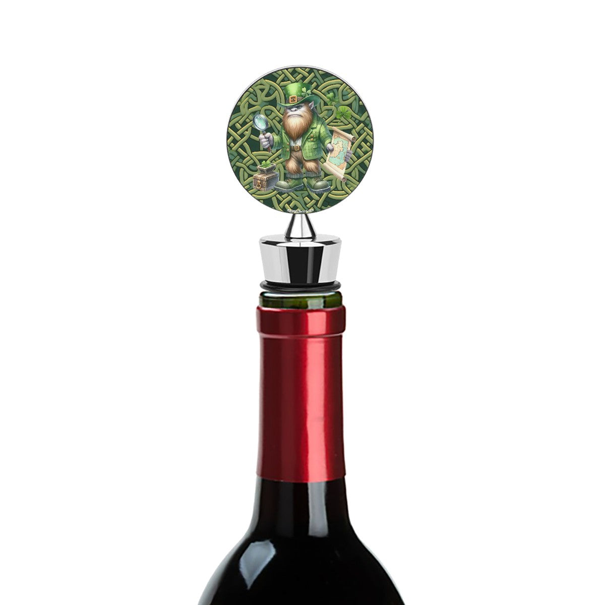 Sasquatch Bigfoot Irish, St Patrick, Wine Bottle Stopper
