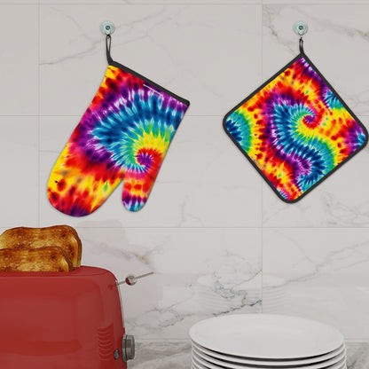 Set of 2 Tie Dye Oven Mitt and Pot Holder - 19 Designs