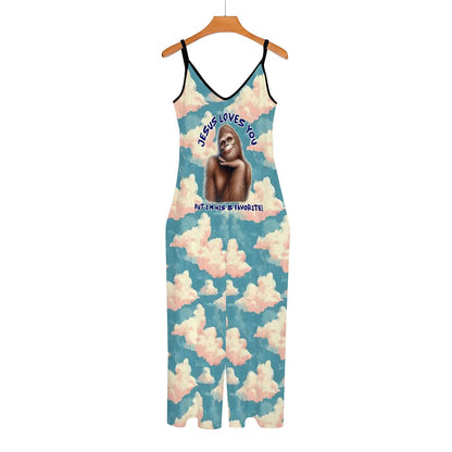 Bigfoot / Sasquatch, "Jesus loves you...", Casual Jumpsuits for Women
