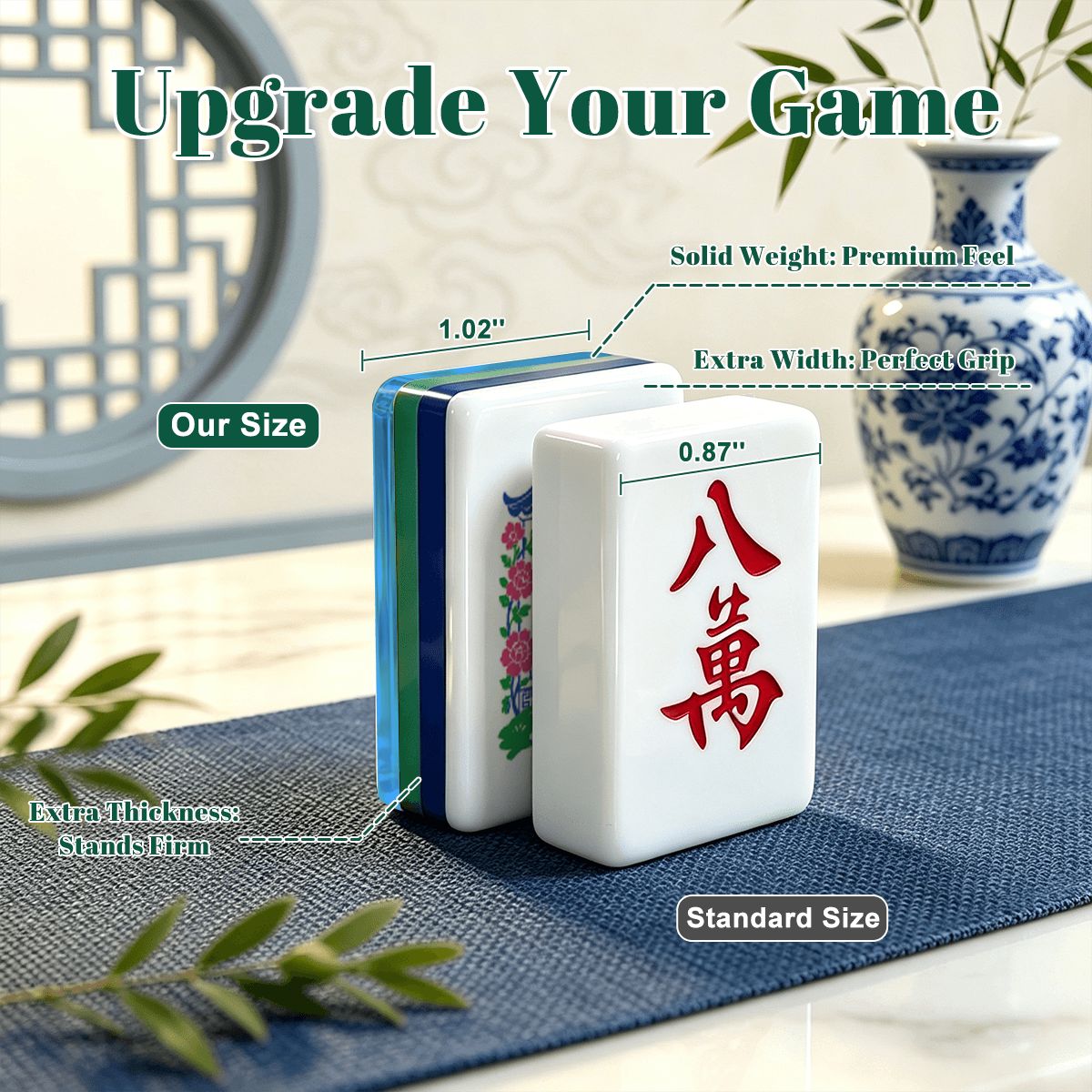 Sasquatch With Service Dog Chinoiserie Chic American Mahjong Tiles