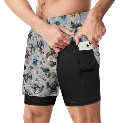 Misc Awesome Design Men Beach Shorts with 4 Pockets