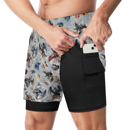 Misc Awesome Design Men Beach Shorts with 4 Pockets