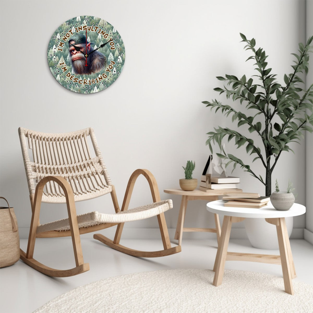 Wooden Wall Clock - I'm Not Insulting You Bigfoot / Sasquatch