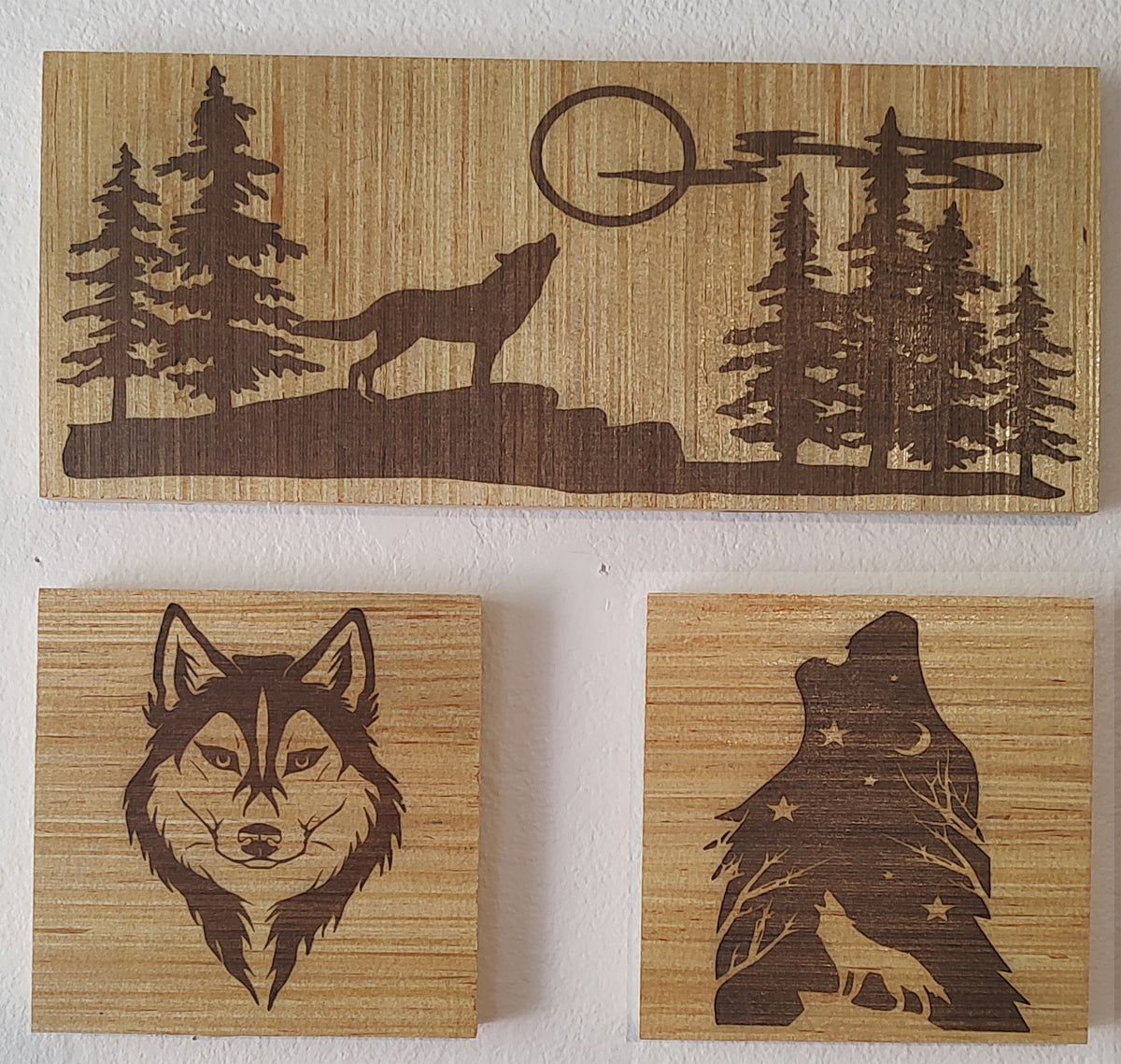3 Piece "Wolf" Art Board Set - 2 x 1
