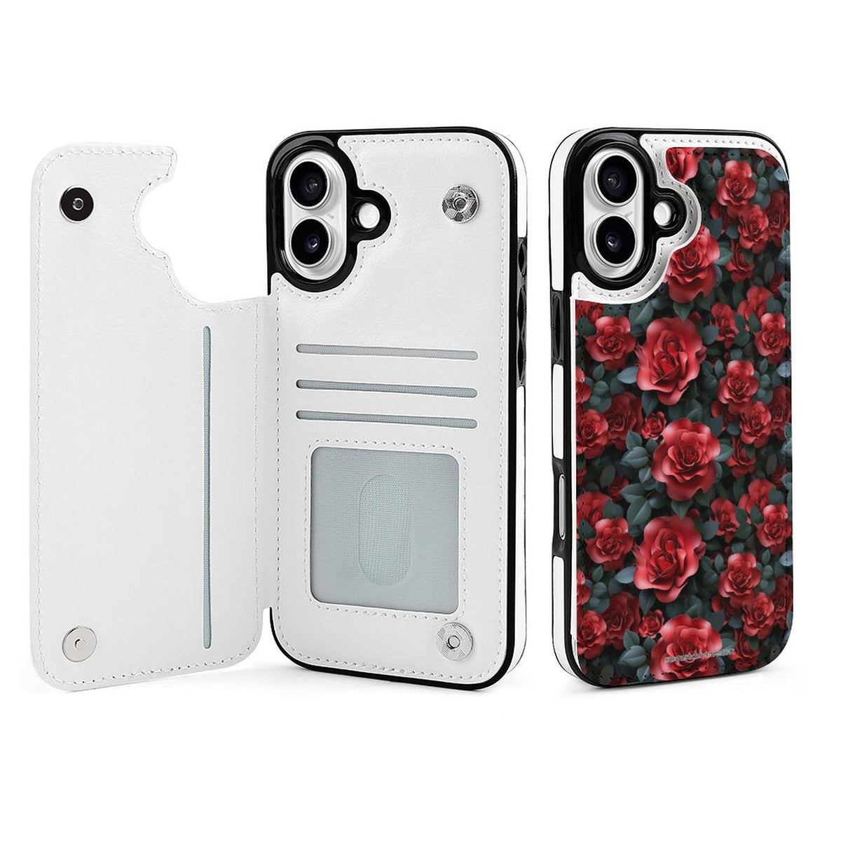 10 Beautiful Flower Designs, iPhone 16 Faux Leather Wallet Case