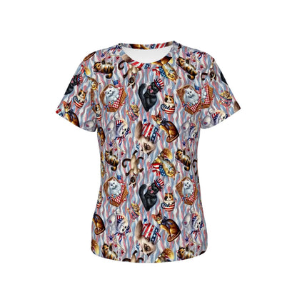 8 Patriotic Designs, Women’s Polyester Short Sleeve T-Shirt