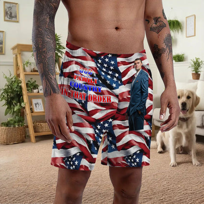 Charlie Kirk Memorial, Men’s Polyester, pocketed, pajama Shorts