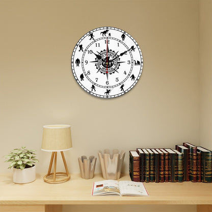 Bigfoot / Sasquatch Round Wooden Wall Clock -  - Made in USA