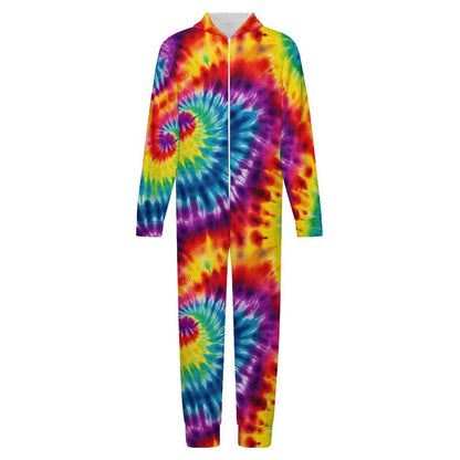 10 Tie Dye Designs, Youth Flannel Footless Zip up Pajama Jumpsuit