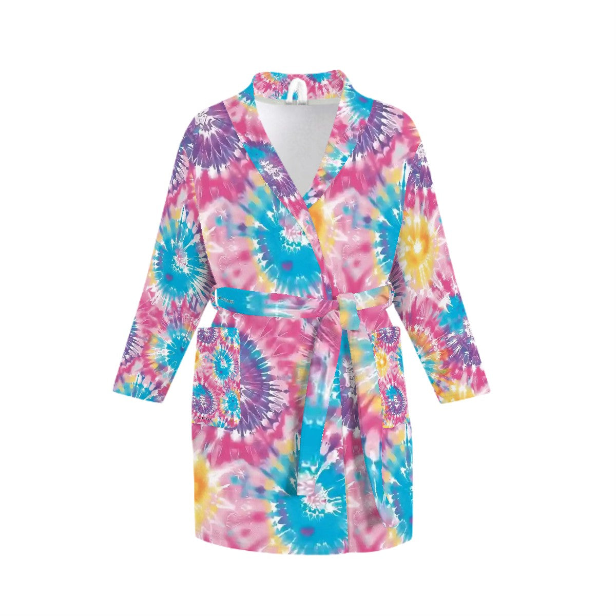 19 Tie Dye Designs, Women’s Bath Robe 33.5” Long