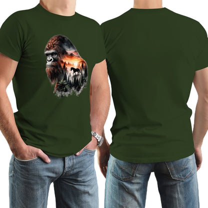 Bigfoot, Sasquatch, Horse, Short Sleeve Cotton T-shirt