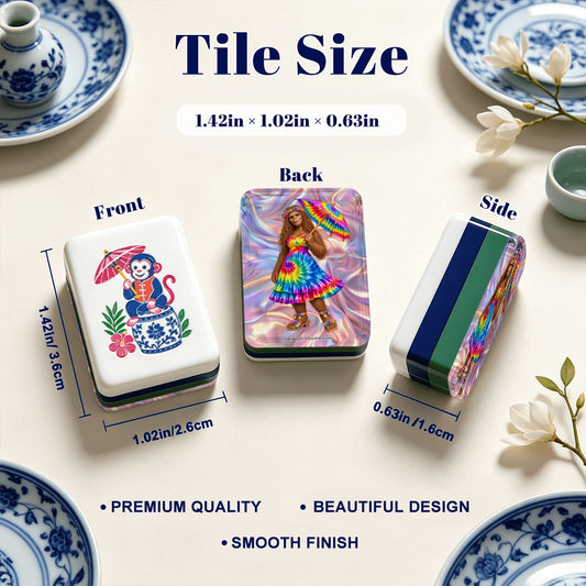 Sasquatch Rainbow Dress Chinoiserie Chic American Mahjong Tiles