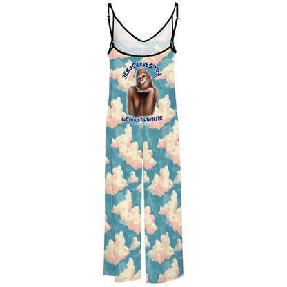 Bigfoot / Sasquatch, "Jesus loves you...", Casual Jumpsuits for Women