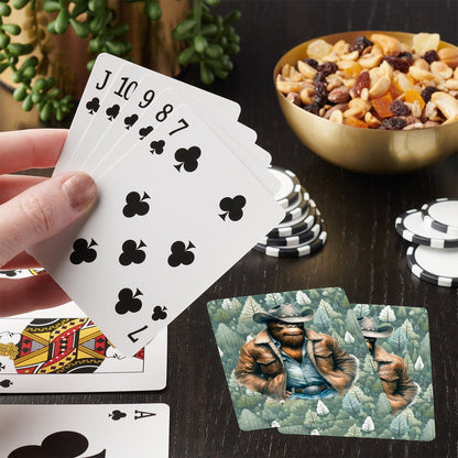 Cowboy Sasquatch, Bigfoot, Poker Playing Cards